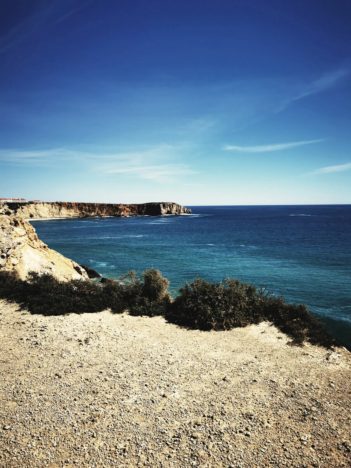 Cliffs above the sea at Sagres.